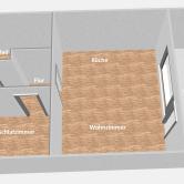 Gut geschnitten. Ihnen stehen 43m2 zum wohlfühlen zur Verfügung.